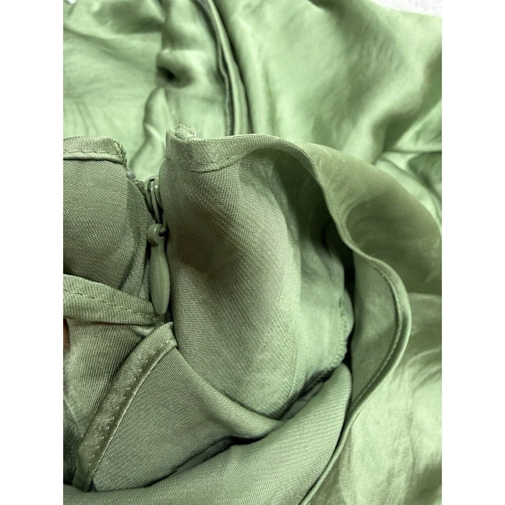 Abercrombie & Fitch Maxi Dress Green Cowl Neck Draped Wedding Preppy Size XL - Picture 12 of 13